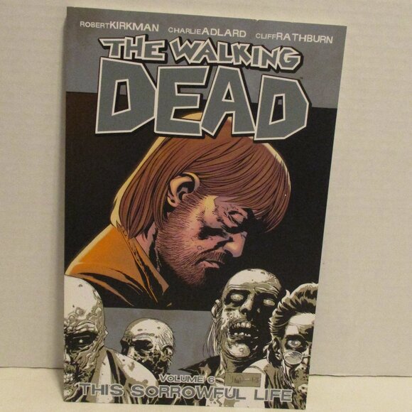 Walking Dead TPB Volume 6 Gray Black White Graphic Zombie Fighting Comic Book - Picture 1 of 14
